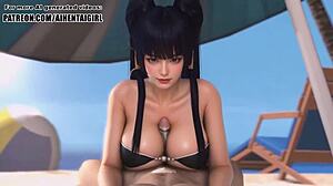 dead or alive nyotengu cosplay titjob ends happily in uncensored hentai