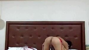 Girl Fucks Guy with Toys in Lingerie Pegging.