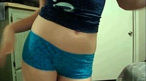 Pretty Teen Shows Pussy Modeling Different Panties on Webcam
