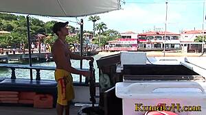 Kumalott Hardcore DP On Big Tits Latina Brunette On Boat Outdoor