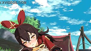 Outride Her with Genshin Impact Amber and Aether in Wild Animation