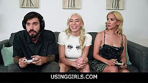 Is Big Tits Blonde Teen Free Use For Boyfriend In Front Of Friends?