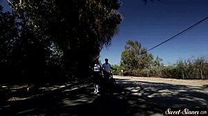 In this taboo fantasy, a young teacher rides cock while bent over in socks.