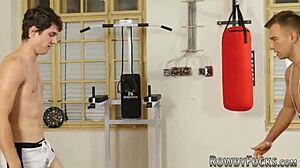 Muscular Gay Wrestlers Suck Monster Cocks in Intense Match