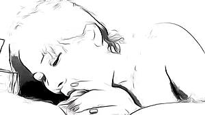 cartoon nympho gives blowjob in take on me