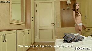 Passionate kitten teases slim cunt to intense climax.