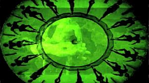 A vintage illustration depicts an erotic scene