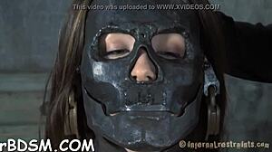 Femdom dominates with rough bondage and blowjob.