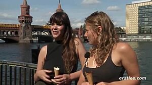 blake and lindsey lick ice cream then dive into each other's wet pussies