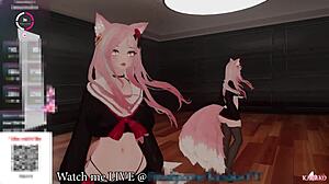 Kanako Catgirl VTuber Moans and Squirts for Chat