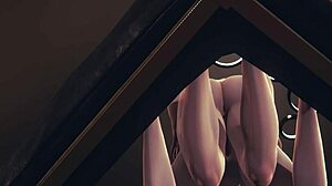 Barbara gets wild blowjob from futanari in Genshin Impact hentai