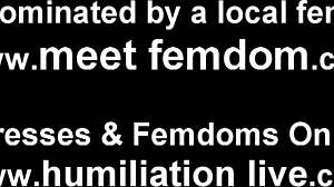 Femdom BDSM scene with a small cock humiliation