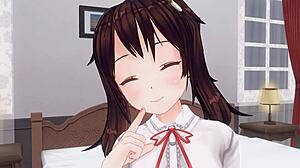 Uncensored Anime: Little Sister Teases Anal Play While Edging with Handjob Support