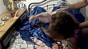 Look at this French slut in satin panties getting fucked doggystyle!