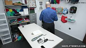 Milf thief Lisey Sweet caught stealing jewelry seduces cop for escape