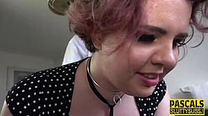 Fat submissive endures intense fucking and fingering in bdsm scene