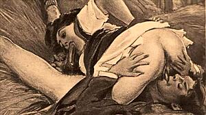 Vintage erotic drawings with sensual retro charm