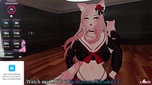 Kanako Catgirl VTuber Moans and Squirts for Chat