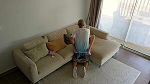 cheating husband fucks babysitter for candy, rough and hidden