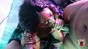 Dark Hazel Throats And Drains Two Fat Cocks