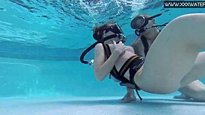 Manga Girl Fingered and Sucked by Huge Cock in Wild Pool Scene. She Takes It All Underwater.