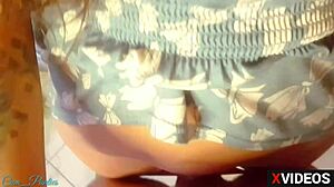 the russian milf begs for cum in her panties after rough masturbation and rubbing