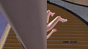 watching a 3d animated teen 18+ girl masturbate with a carrot