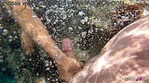 German fit teen 18+ Josy enjoys real amateur beach sex on holiday