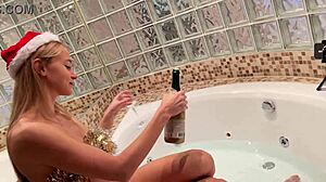 i'm so excited about this hot skinny blonde with small tits playing with a big dick in the bathroom