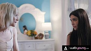 18yo Petite Besties Jane Wilde and Jessie Saint Ride Pussies