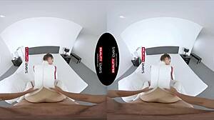 experience realitylovers vr with latex android in doggystyle and cowgirl riding