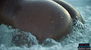 WOW! Ebony Beauty Mimi Desuka STRIPS NAKED in Pool for Playboy Shoot