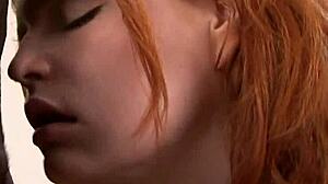 Hot redhead says, Fuck my hairy pussy with that big black cock!