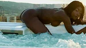 WOW! Ebony Beauty Mimi Desuka STRIPS NAKED in Pool for Playboy Shoot