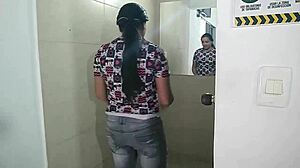 Latina Fucks Friend's Fiancée in Bathroom During Party