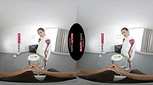 experience realitylovers vr with latex android in doggystyle and cowgirl riding