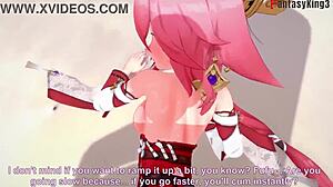 I love watching yae miko in hard 3d fantasy action