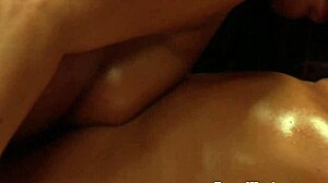 Adela's Lesbian Slave in Chains Delivers Sensual Massage to Dominant European Madame