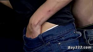 Young naked twink boy fingered in straight gay sex