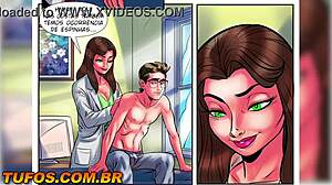 nerd fucks the doctor and secretary at the same time in hentai cartoon episode 1