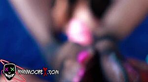 Hot Sofia gives footfetish to my huge cock in POV closeup.