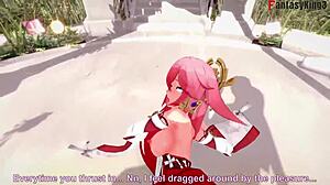 I love watching yae miko in hard 3d fantasy action