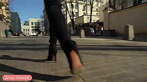 Jeny Smith Teases With Miniskirt Flashes In Public