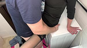 Fucked a blonde stranger at a party with friends in fetish sex session