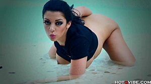 I finger my ass and boobs with toys outdoors in the pool, leading to a screaming orgasm.