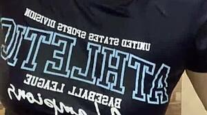 young girl passionately fucks her roommate in the dorm bathroom