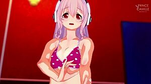 Super Sonico Gets Horny Modeling