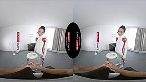 experience realitylovers vr with latex android in doggystyle and cowgirl riding