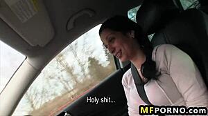 Innocent teen 18+ Lucia fucked hardcore in the car by amateur babe.