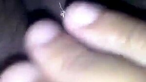 Ebony brunette's pussy gets filled with cum